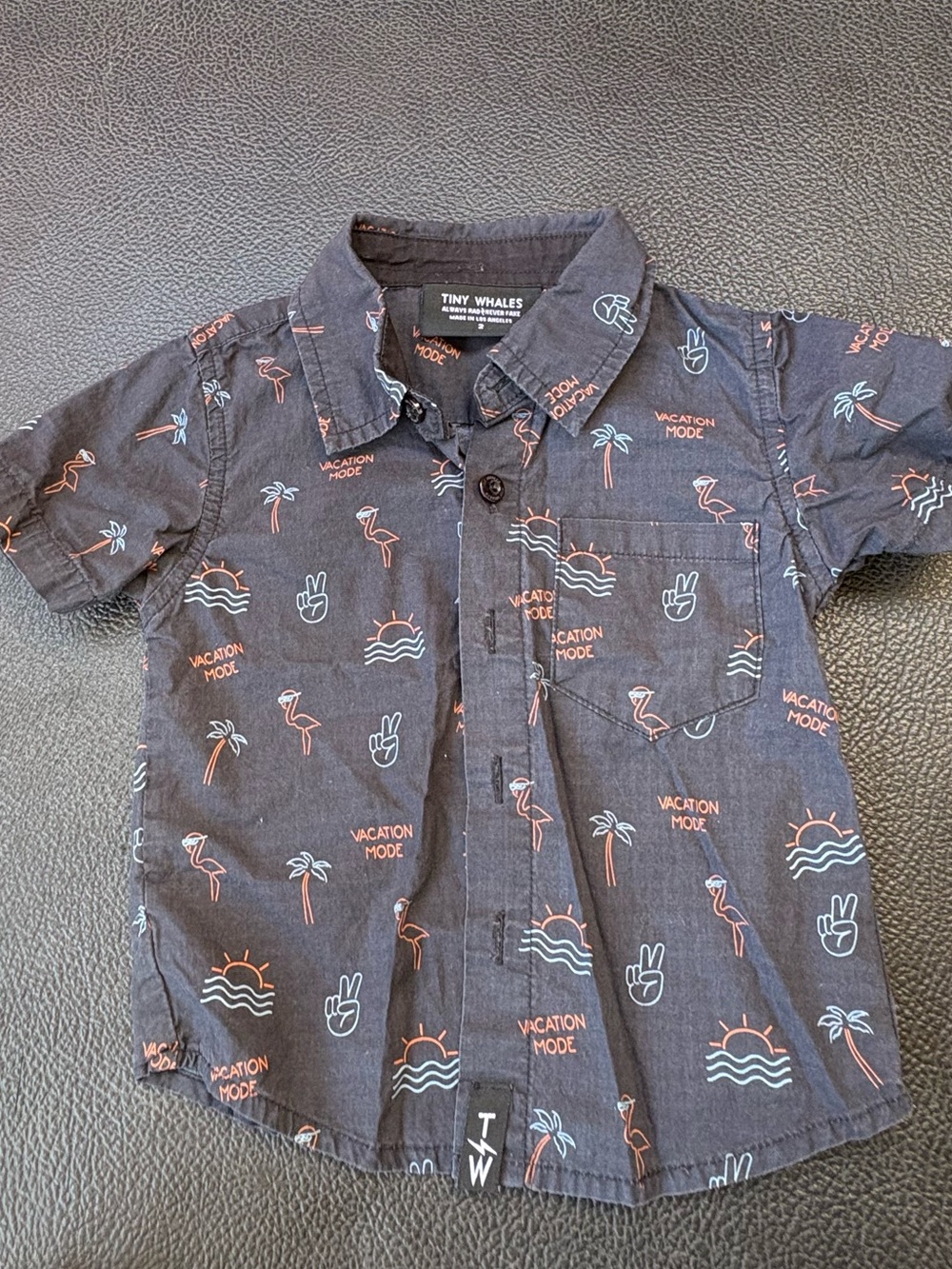 Tiny whales tropical button shirt
